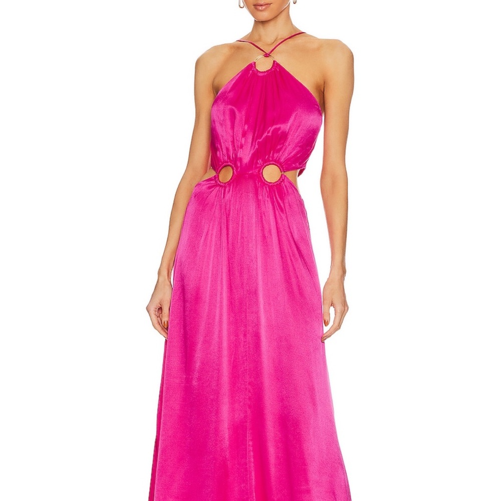 Chic Hot Pink Halter Dress